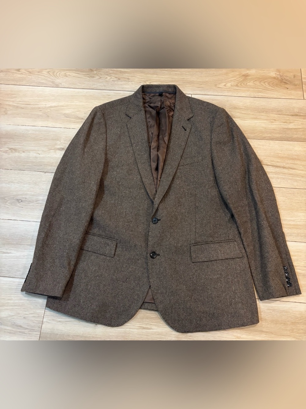 J Crew Ludlow Blazer Mens 44R Brown Wool Yorkshire Tweed Moon England Academia